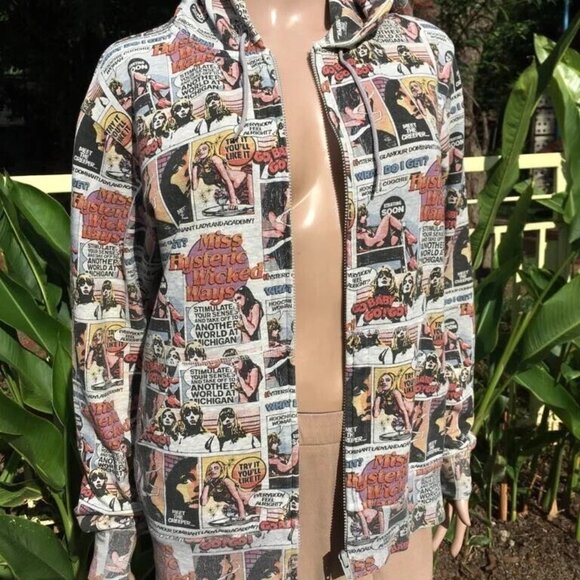 Hysteric Glamour Women's Unisex Colorful Comic Graphic Zip-Up Hoodie Jacket M L - Picture 5 of 13